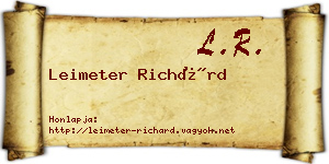 Leimeter Richárd névjegykártya