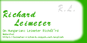 richard leimeter business card